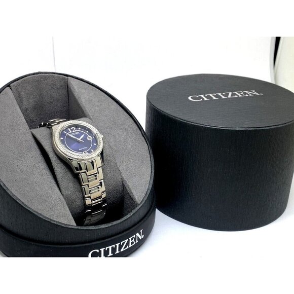 Citizen Womens Watch FE1140-86L Eco Drive Silhouette Blue Dial Silver Steel 29mm - Picture 3 of 15